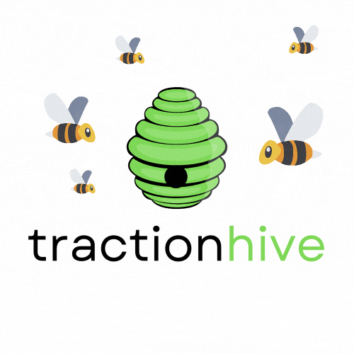 TractionHive bees and logo